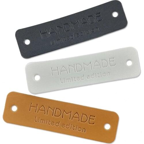 Handmade With Limited Edition Leather Labels For Handwork Bag Gifts Leather Tags Handmade For Hats Shoes Zakka Label