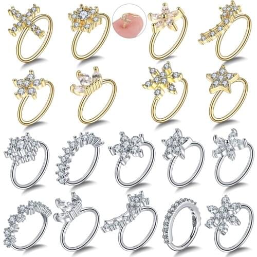 Earring Nose Septum Piercing Puncture Rings and Studs 2021 Trend Copper & Zinc Alloy 0.8mm Ear Tragus Cartilage Jewelry