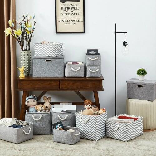 Folding Clothes Nursery Underwear Toy Laundry Cube Canvas Box Fabric Storage Baskets