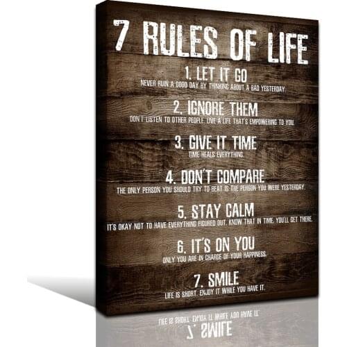 Quote Words Home Decor Wall Art Paintings Life Rules Positive Letters Nordic Poster and Prints Canvas Picture For School Office