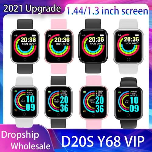 20PCS Smart Watch Music Control Updated D20 S Y68 VIP Plastic Box Blood Pressure Fitness Tracker Heart Rate Monitor Smartwatch