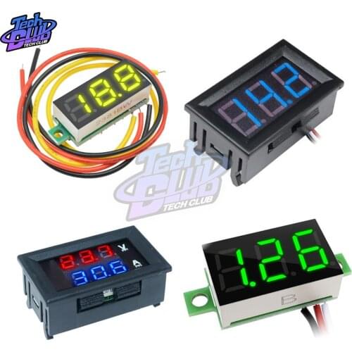 Mini LED Digital Voltmeter Detector DC 0-100V Voltage Current Meter Capacity Monitor 10A Panel Amp Volt Panel Tester Meter