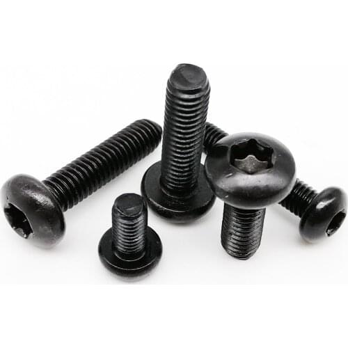 10/50pcs M2 M2.5 M3 M4 M5 M6 Black A2-70 304 Stainless Steel GB2672 Six-Lobe Torx Pan Head Screw Six Lobe Round Button Head Bolt
