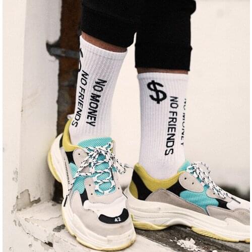 High Quality European and American Personality Pattern [Dollar] Male Tide Socks Couple High Tube Hip Hop Skateboard Socks