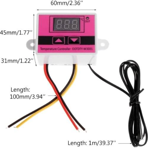 W3001 AC 110V-220V Temperature Controller Thermostat Switch Digital LED Display
