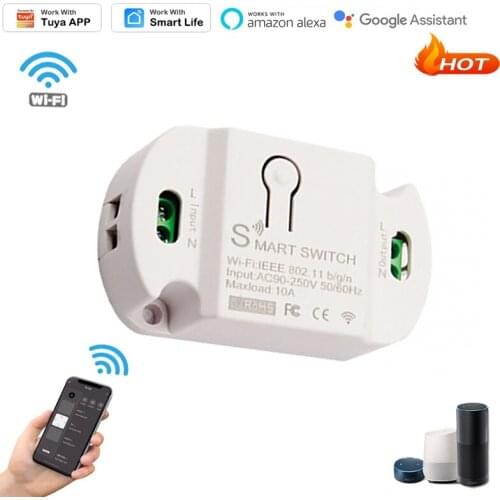 New Tuya 10A Wifi Switch Smart Life Application Timer Smart Home Automation Voice Control Compatible with Alexa Google Home