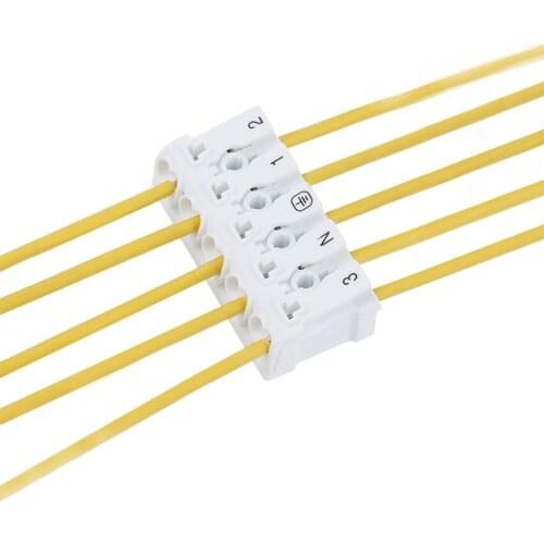 1pc Reusable Hot Sell Useful New 5 Way Reusable Spring Lever Terminal Block Electric Cable Connector Wire