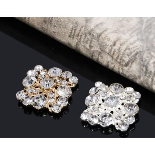 2018New 60Pcs Square Rhombus Rhinestones Button for DIY Hair Accessories or Wedding Decoration BD32