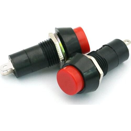 5pcs/lot Red PBS-11A circular self-locking pushbutton through the small button switch mounting hole 12MM