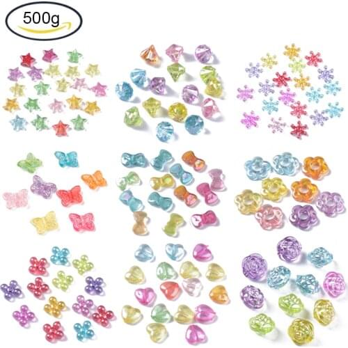 500g Transparent Acrylic Heart Beads AB Color Plated For DIY Jewelry Making, 11x12x5mm, Hole: 1.8mm; about 1269pcs/500g