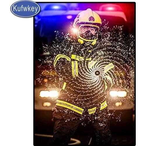 5D diy diamond embroidery Firefighter Angel Man diamond painting full square round drill diamond mosaic Fire Truck
