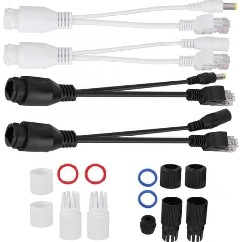 Computer connectors dc jack 12V Power Over Ethernet Passive POE Adapter Cable Splitter Injector Waterproof computer cable