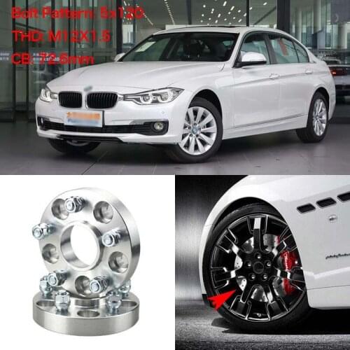 4pcs 1" Wheel Spacers Adapters 5 Lug 5x4.7"/5x120-12x1.5 Studs For BMW 3 Series 2001-2011