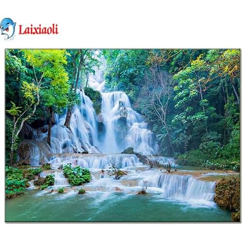 5d Diy Diamond Painting Wall Art natural waterfall picture Home Decoration for Bedroom Living Room Diamond Embroidery new art