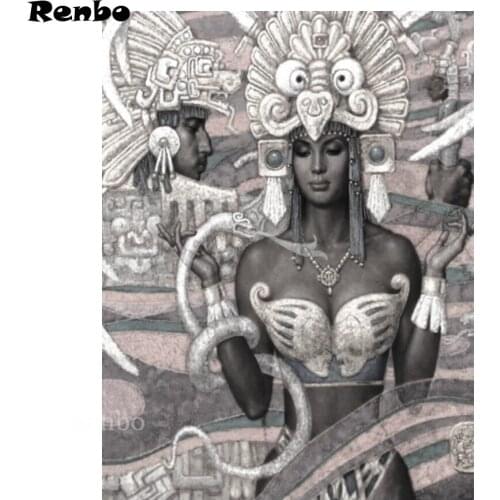 Full Square Round Drill 5D DIY Diamond Painting African Woman Retro Art Diamond Embroidery Cross Stitch Kit Home Decoration New