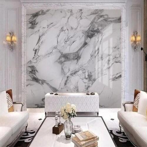 Milofi Large Wallpaper Mural Custom 3D Jazz White Marble TV Background Wallpaper Mural