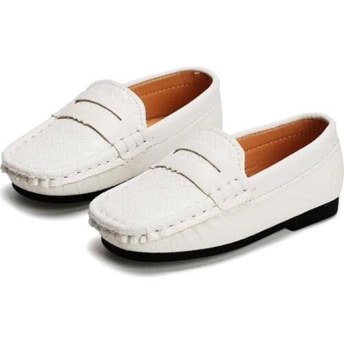 New 2020 Spring Autumn Boys Shoes Solid Colors Kids Oxford Leather Shoes Baby Toddler Shoes Boys Loafers Black, Brown, White