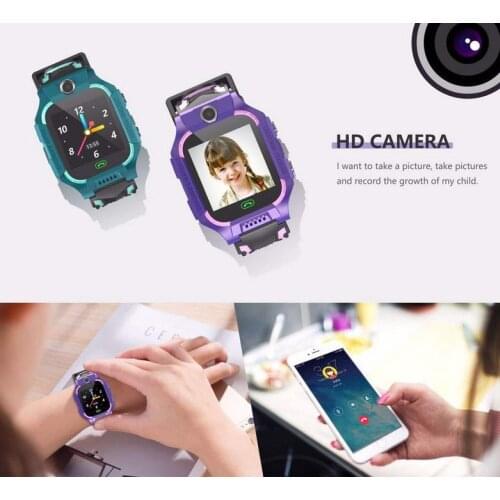 Kids Smart Watch Phone GPS Tracker Watch with SOS Anti-Lost Alarm Sim Card Slot Touch Screen Alarm Clock Digital Wrist Watch E12