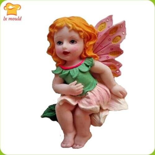 Angel Girl Baking DIY Chocolate Silicone Mould DIY Beautiful Faery Double Sugar Cake Decoration Mold