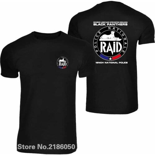 Raid French Police Mens T Shirt Anti-terrorism Unit Gign Black O Neck Tee T-shirts