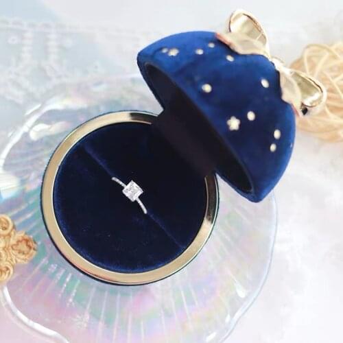 HOSENG Night Sky Starry Jewelry Case Necklace Ring Luxury Proposal Corduroy Gift Box Romantic Wedding Case HS_967