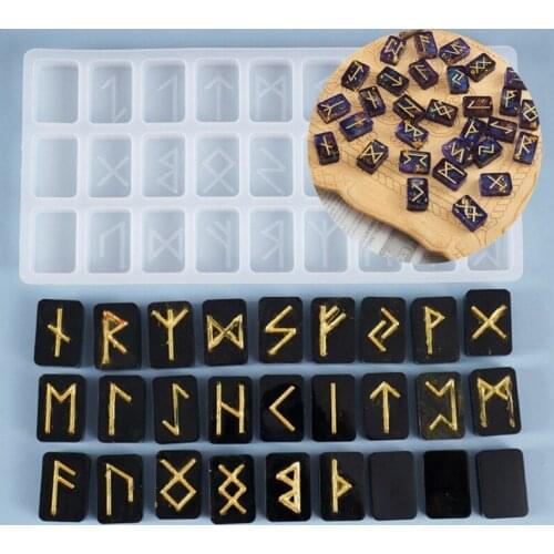 Jewelry Tools Mould DIY Crafts Casting Silicone Runes Letter Word Model Crystal Epoxy Resin Pendant