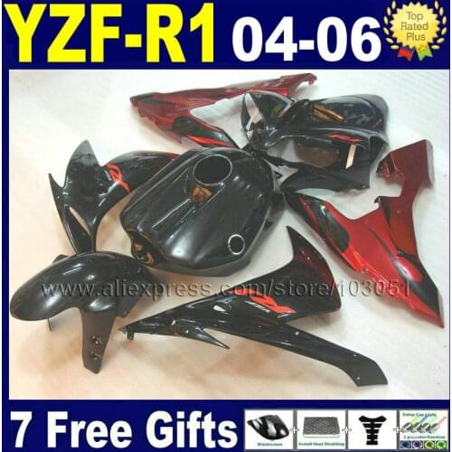 Injection motorcycle for YAMAHA R1 fairing kit YZF R1 06 05 04 2005 big flame black 2004 2006 custom fairings kit