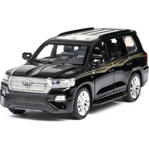 Hot scale 1:32 wheels diecast car toyotas orv LAND CRUISER 200 metal model with light and sound pull back vehicle toy collection