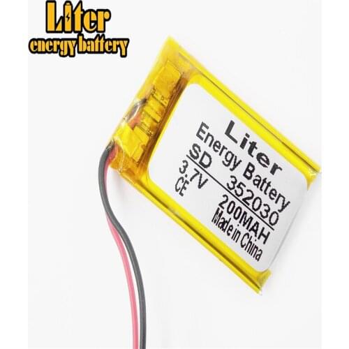High capacity 352030 3.7v 200mAh li-ion Lipo cells Lithium Li-Po Polymer Rechargeable Battery For Bluetooth GPS MP3 MP4 Recorder