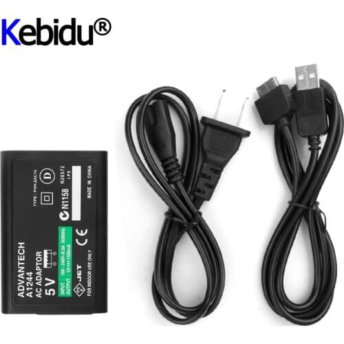 Home Wall Charger Power Supply AC Adapter USB Data Charging Cable Cord For Sony PlayStation For Psvita PS Vita PSV EU US Plug