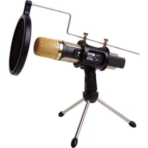 Desktop Adjustable Mic Tripod Bracket Microphone Stand Mount Holder with Filter