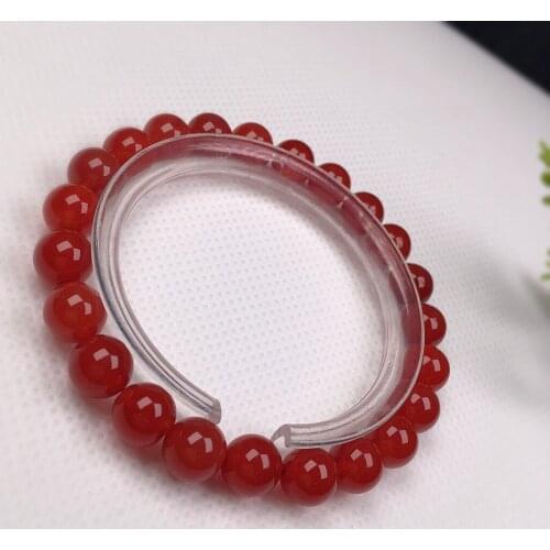 Natural Red Agate 8mm Bead Bracelet Unisex Armband Handmade Jewelry Decompression Good-looking Universal Matching for Friends