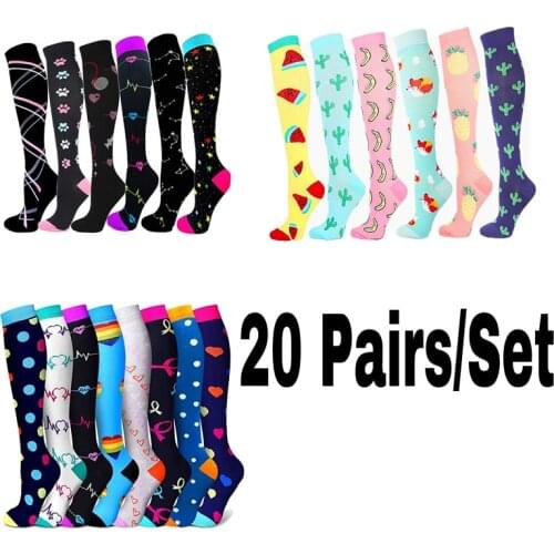 Dropship Compression Socks Men Women Marathon Graduated Compression Nursing Golf Tube Socks Fit Athletic Flight Outdoor Hiking