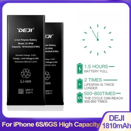 DEJI Original Li-Polymer Battery For iPhone 6G High Quality Real Capacity 1810mAh Internal Phone Batteries Replacement I6