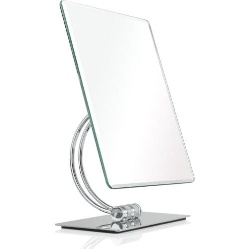 Rectangle Chrome 360 degrees swivel rotation Tabletop Vanity Makeup Mirror, 10.2 x 8.2 inch Cosmetic Mirror