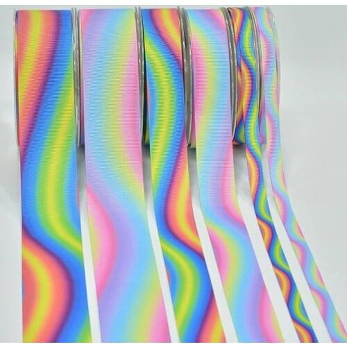 25 38mm wide rainbow ribbon 10 yards DIY handmade materials gift wrapping bow Grosgrain ribbons