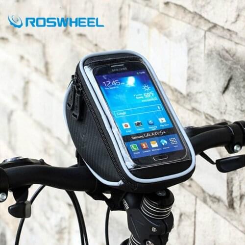 Roswheel Road Mountain Bike Bag 5/5.5 Inch Touchscreen Cycling Handlebar Front Frame Phone Bag Pannier Bicycle Accessories