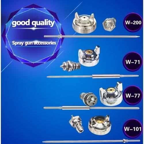 Free shipping,Manual spray gun W-71 W-77 W-101 W-200 nozzle needle set, different nozzle size to choose,W71 W77 W101 W200 parts