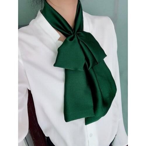 HOT Small Long Silk Scarfs For Women Pure Satin Business Scarves Elegant Womens Neck Scarf Ladies Head Scarf Belt Neckerchief