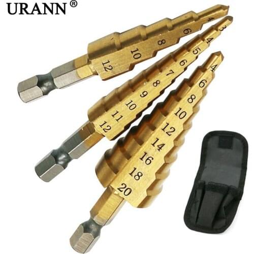 3Pcs 3-12 4-12 4-20mm Pagoda Drill Hexagon Screw Drill HSS Power Tools Metal Steel Step Drill Bit Hex Drill Bits Hole Cutter