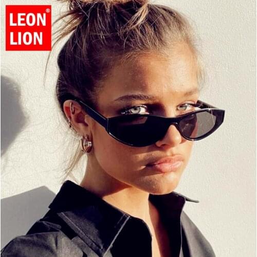 LeonLion Cateye Sunglasses Women Luxury Designer Eyewear Women/Men Rectangular Glasses Women One Piece Gafas De Sol Hombre