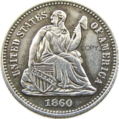 USA 1860-P-O Liberty Seated Half Dime Copy Coins