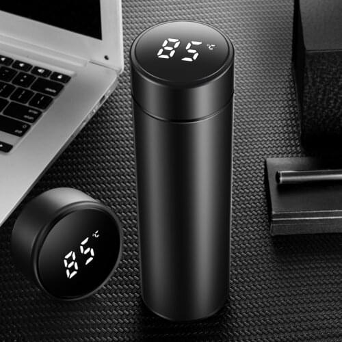 Smart Insulation Cup Water Bottle Led Digital Temperature Display Stainless Steel Thermal Mugs Intelligent Insulation Cups 500ML