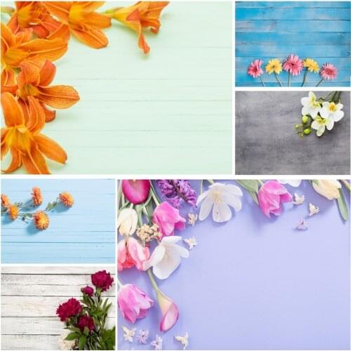 Vinyl Custom Photography Backdrops Props Flower Wood Planks Photo Studio Background 2183 KLZ-12
