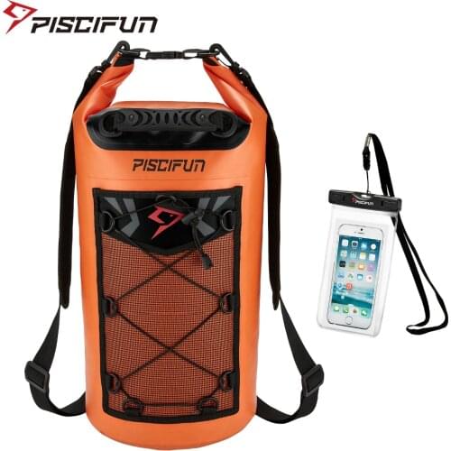 Piscifun Waterproof Dry Bag 10L 20L 30L 40L with Phone Case For Fishing Kayaking Rafting Boating Hiking Camping Swimming