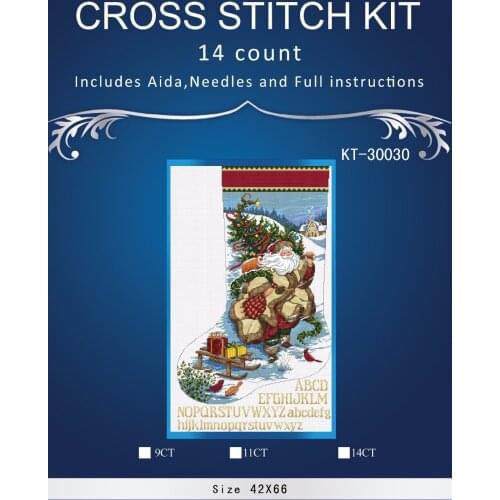 Top Quality Beautiful Lovely Counted Cross Stitch Kit Similar Dim cross stitch Similar DMC similar dim christmas sock 30030