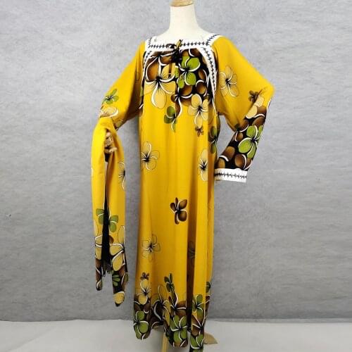 2021 Plus Size African Clothes Women Maxi Dress Africa Vintage Hijab Scarf Print Abaya Boubou Africa Femme Vestidos 2 Pieces