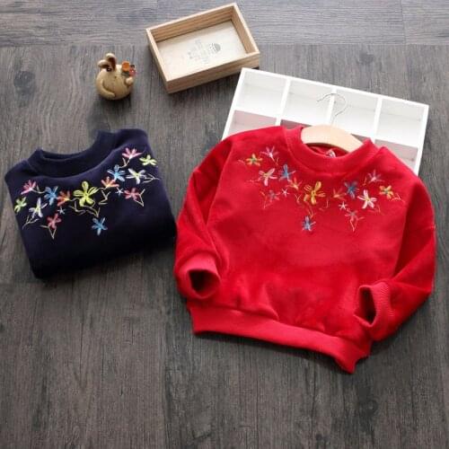 2020 Winter 2-9 10 11 12 Years Teenage Christmas Gift O-Neck Long Sleeve Embroidery Flower Plus Vevelt Kids Baby Girl Sweaters