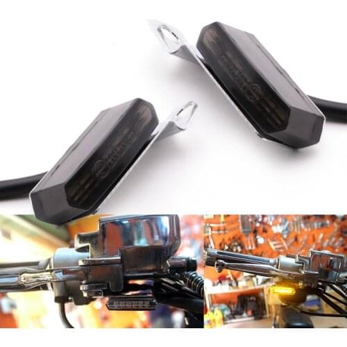 1/2pc LED Flush Mount Smoke Turn Signal Indicator Blinker Light Universal For Motorcycle Sport Street Racing Bike