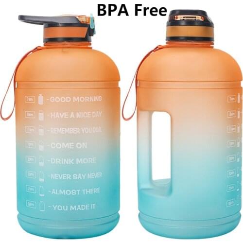 1 Gallon/128OZ Leakproof BPA Free Drinking Sports Water Bottle With Time Marker BPA Free Motivational Fitness Gym Drinkware Cup
